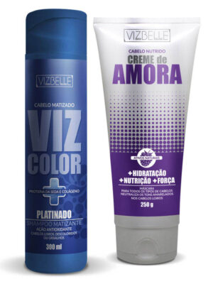 Kit Shampoo Platinado + Creme de Amora Vizbelle